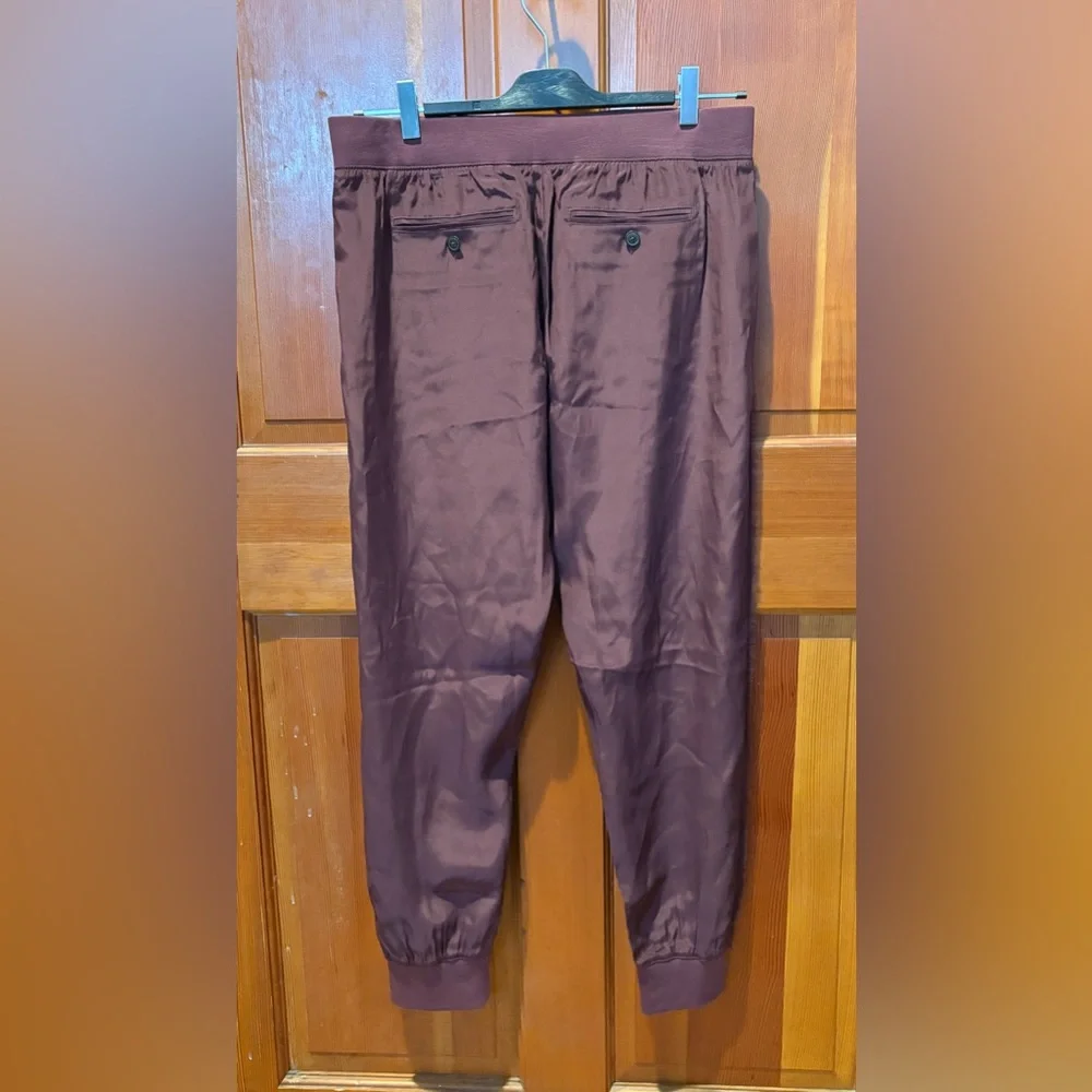 ATM Silk Charmeuse Frayed Trim Joggers - NEW! - Picture 12 of 17
